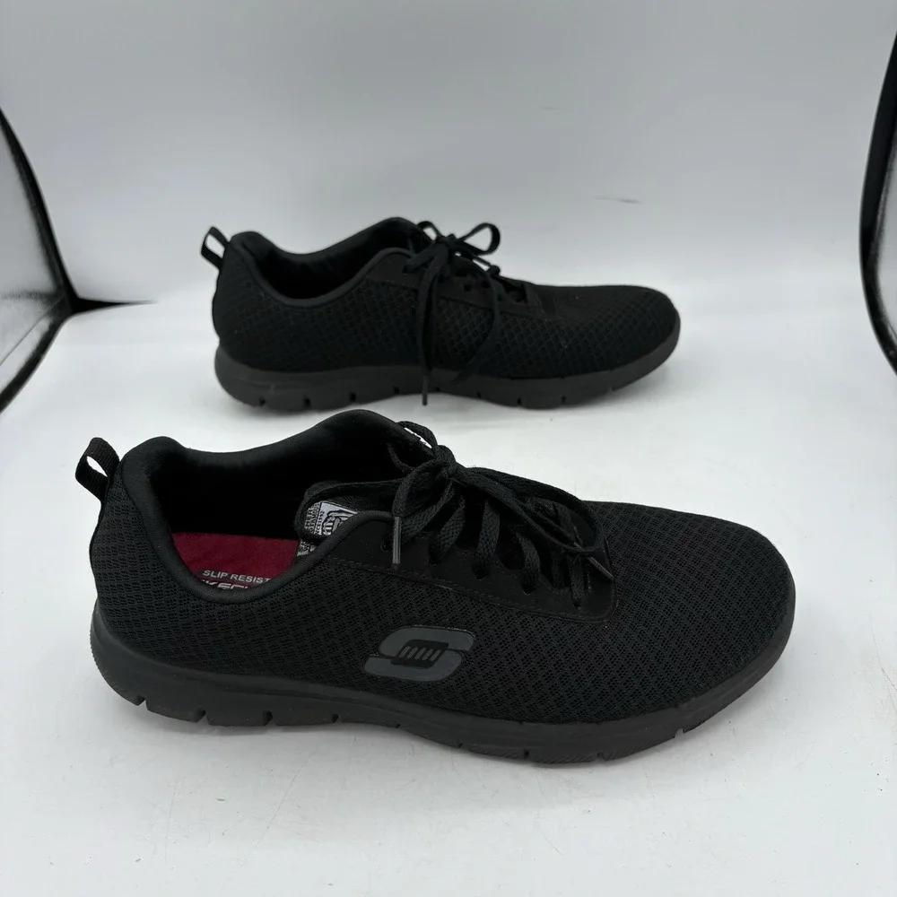 Skechers‎ Work Shoes Womens 9 Ghenter Bronaugh Black Slip Resistant Relaxed Fit